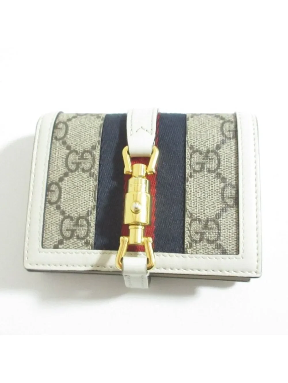 Gucci Jackie Compact Wallet Gray White LadySecond - Picture 1 of 13